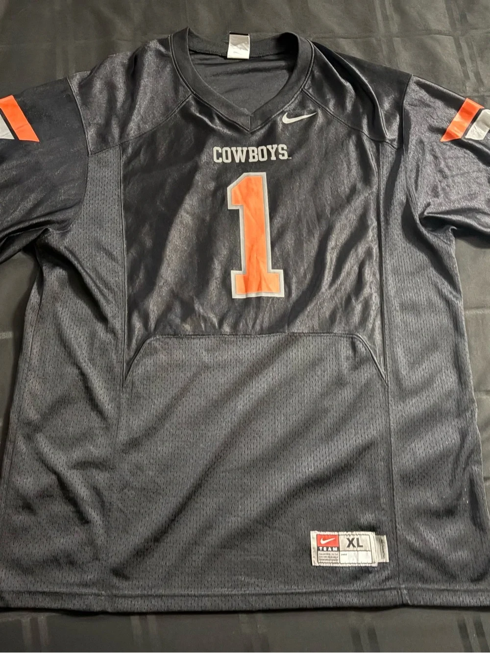 Nike Oklahoma State VTG Cowboys Size:XL Black #1 Football Jersey Mens NCAA